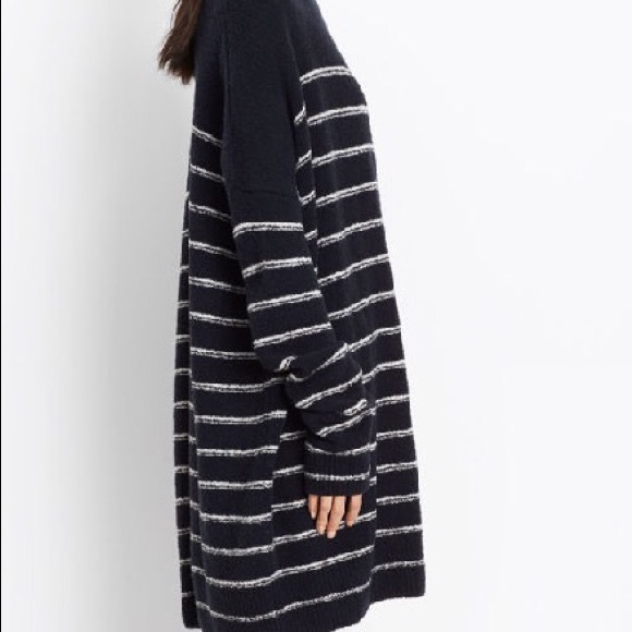 Vince- Merino Wool Plush Striped Cardigan - Picture 3 of 5